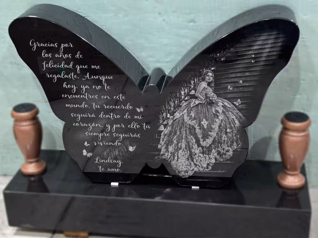 gravestone etching created with impact etching